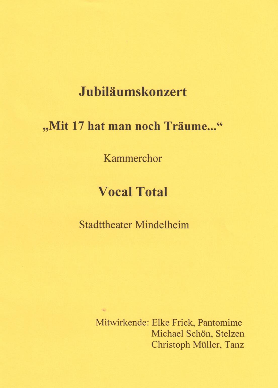 Programm Jubil&auml;umskonzert